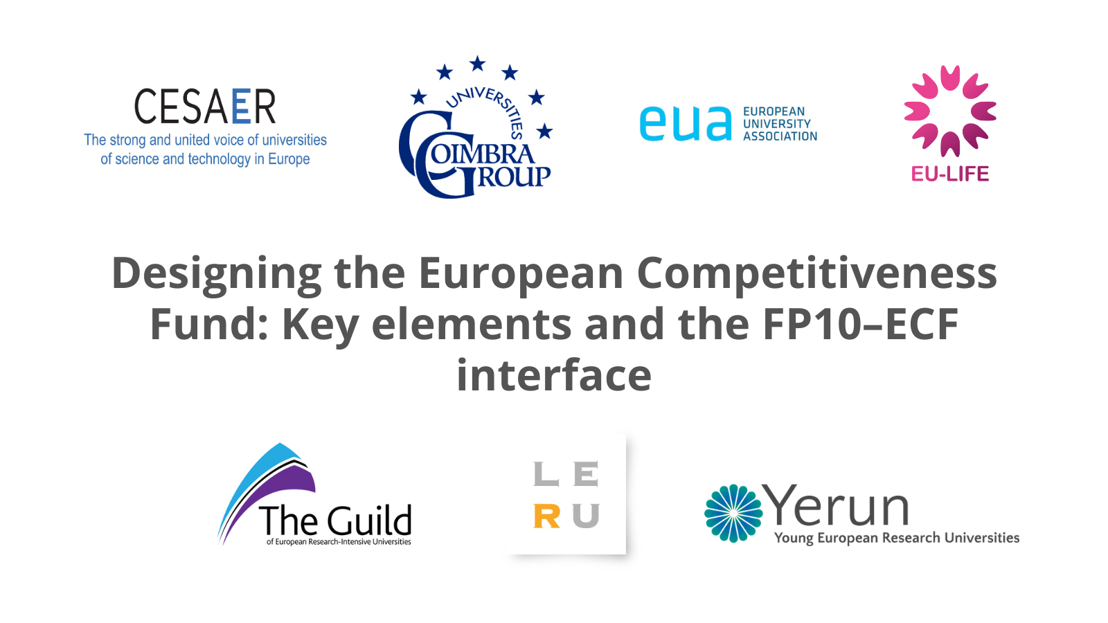 Designing the European Competitiveness Fund: Key elements and the FP10–ECF interface