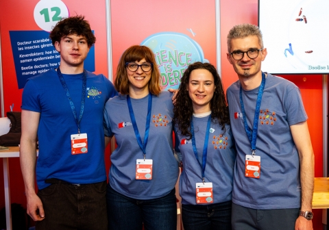 Science is Wonderful! 2026. From left to right: Wouter Bouwmeester, Barbara Milutinović, Nina Randić, Marko Košiček  © European Commission